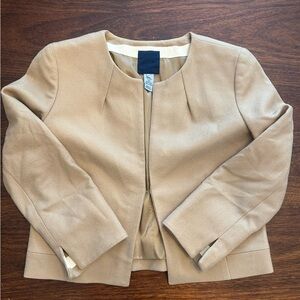 J. Crew Beige Collarless Blazer